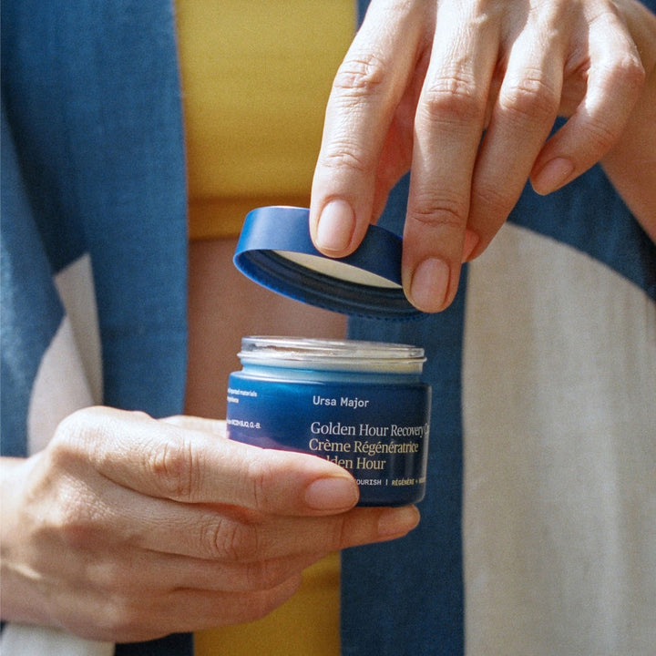 Ursa Major Golden Hour Recovery Cream as part of an autumn skincare routine