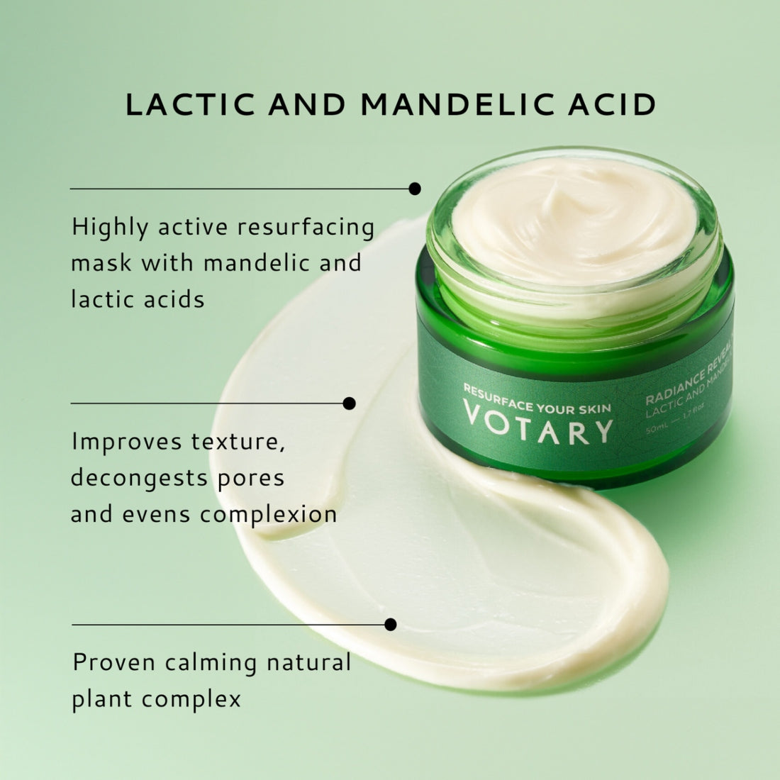 Votary Radiance Reveal Mask, Lactic and Mandelic Acid 50ml