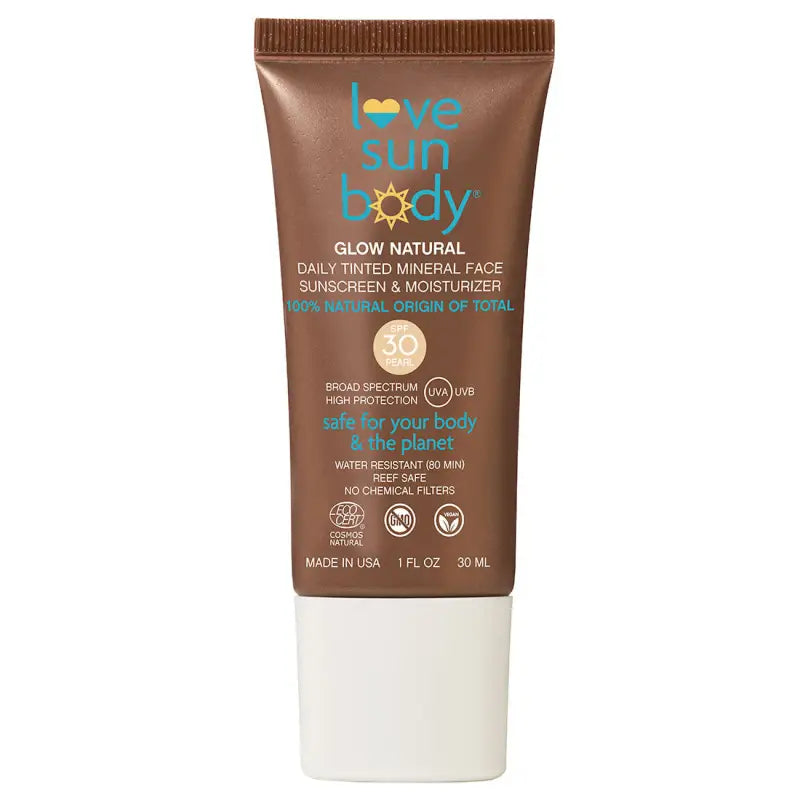 Love Sun Body Glow Natural Daily Tinted Mineral Face Sunscreen & Moisturizer (Pearl) SPF30 30ml