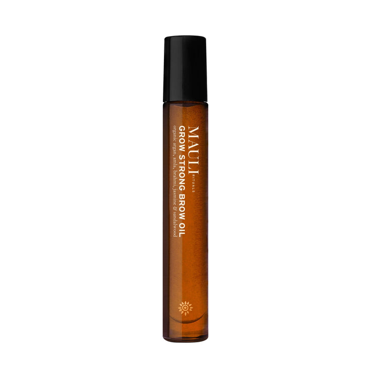Mauli Rituals Grow Strong Brow Oil 10ml – roller bottle on white