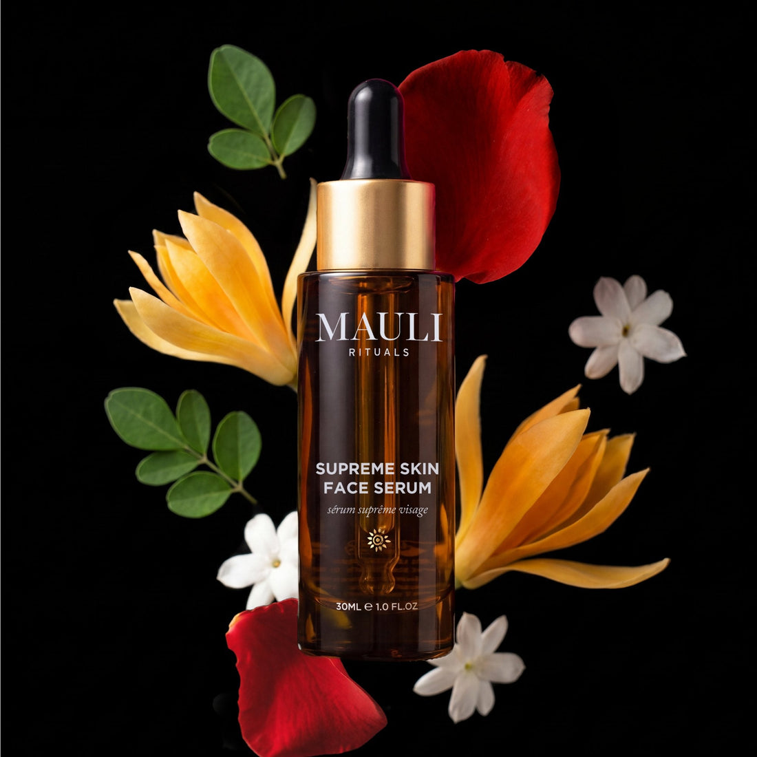 Mauli Rituals Supreme Skin Face Serum 30ml – dropper bottle on white
