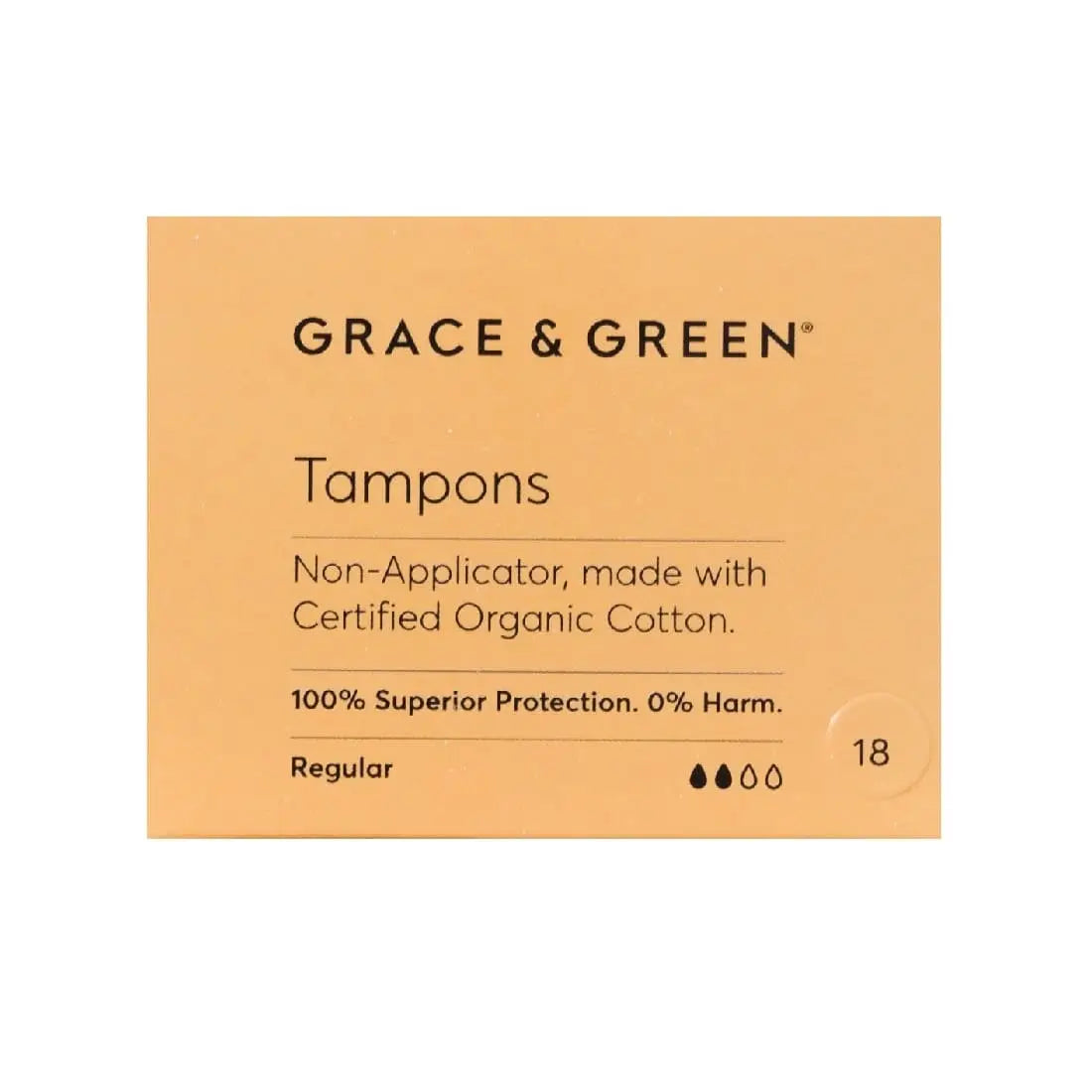 Grace&Green Non-Applicator Tampons Regular (18 tampons) - 