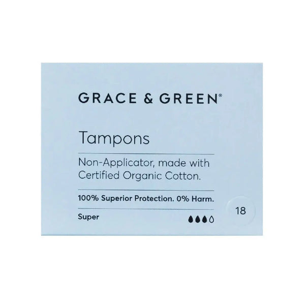 Grace&Green Non-Applicator Tampons Super (18 tampons)