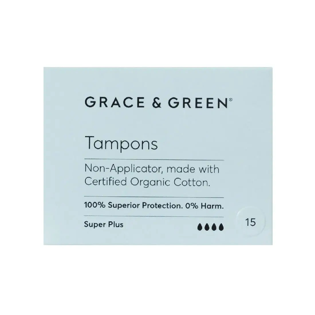Grace&Green Non-Applicator Tampons Super Plus (15 tampons)