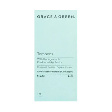 Grace&Green Organic Tampons With Biodegradable Applicator 