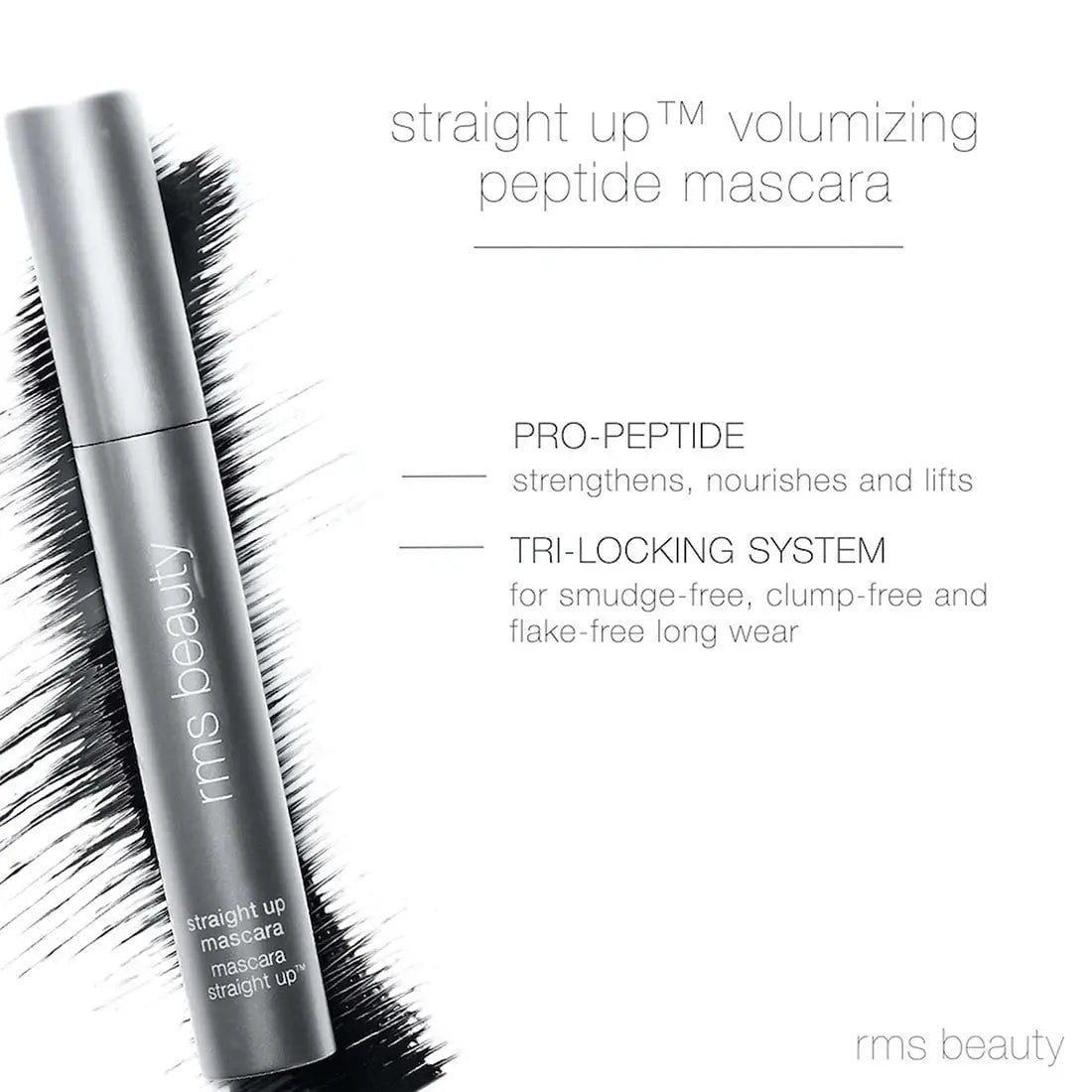 RMS Beauty Straight Up Volumizing Peptide Mascara 8ml - Free